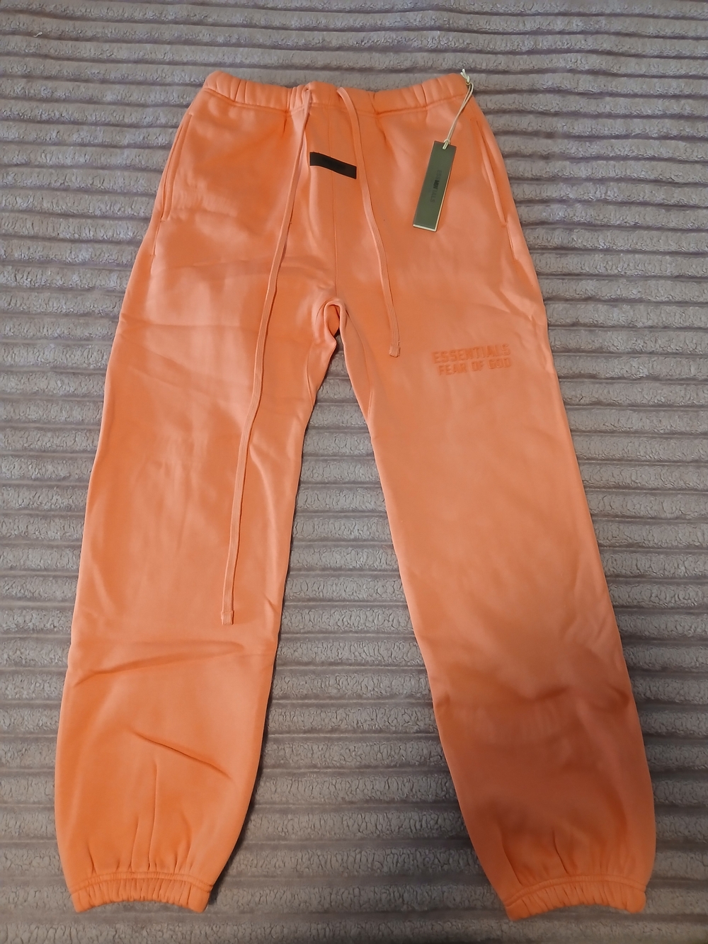 Essentials Men's Orange Sweat Joggers with Drawstring